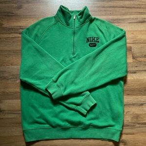 Y2K Nike Spell Out Solo Swoosh Quarter Zip Sweatshirt